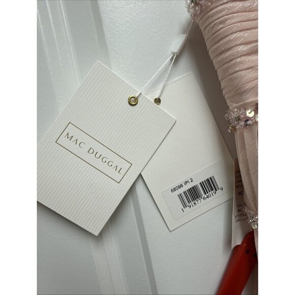 Mac Duggal Size 2 Pink 68096 Beaded Strapless Ruffle High Low Gown Dress New - Picture 11 of 12